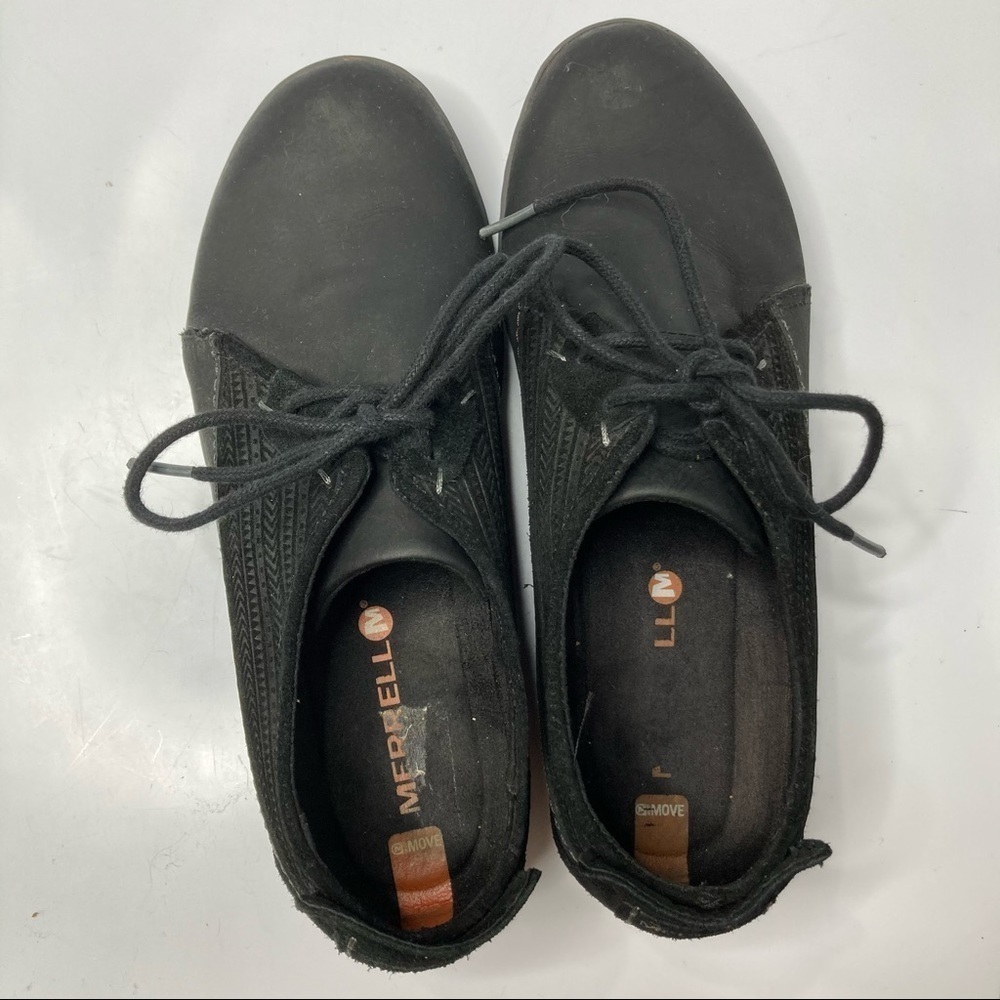 Merrell Ashland tie black leather shoes size 8.5 - Picture 6 of 8